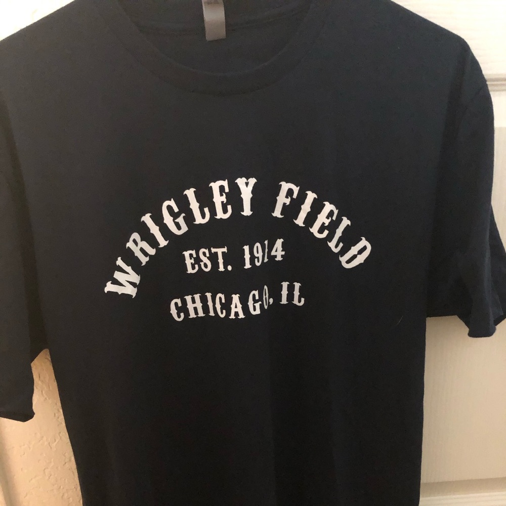 Wrigley field Chicago Cubs navy blue shirt